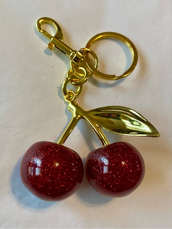 Mint Accessories - Red Glitter Cherry Bag Charm Keychain NWOT